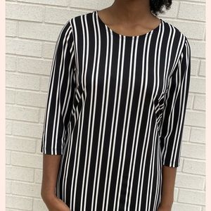 ZADIE B’S B/W Vertical Stripe Layering Dress